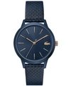 LACOSTE WOMEN'S 12.12 BLUE LEATHER STRAP WATCH 36MM WOMEN'S SHOES