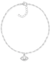 Essentials And Now This Crystal Evil Eye Anklet In Silver-plate In Silver