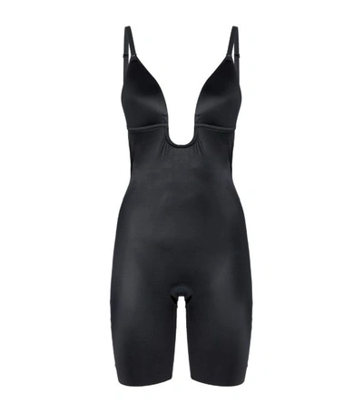 Spanx Suit Your Fancy Plunge Mid-thigh Bodysuit In Black