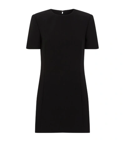 Saint Laurent Wool Minidress In Black