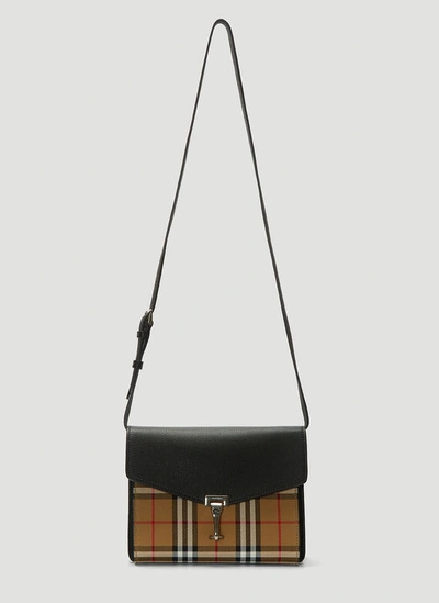 Burberry Vintage Check Crossbody Bag In Black