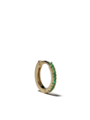 WHITE BIRD 18KT GOLD EMERALD MARGOT MEDIUM SINGLE HOOP EARRING