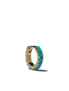 White Bird 18kt Gold Turquoise Ismène Hoop Single Earring In Gold