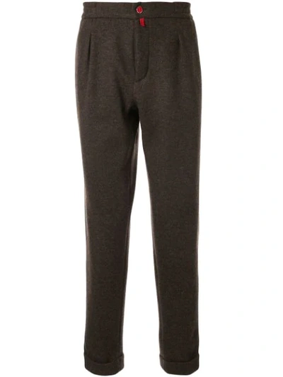 Kiton Straight-leg Trousers In 02 Brown