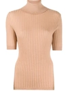 CASHMERE IN LOVE RIBBED ROLL-NECK VICTORIA SWEATER