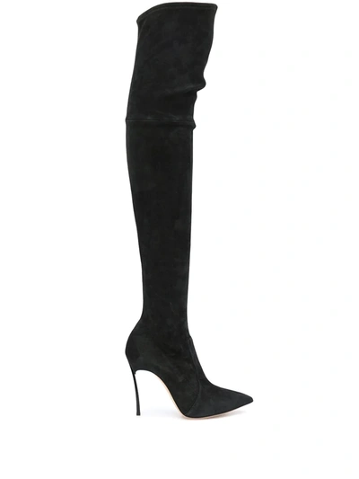 Casadei Over-the-knee Heeled Boots In Blau