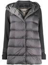 Herno Layered Down Jacket In Grey