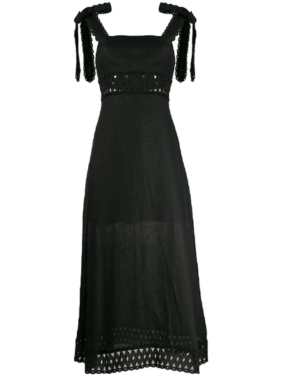 Zimmermann Lattice Trim Dress In Black