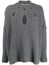 ANTONIO BERARDI CUTOUT RIBBED WOOL JUMPER