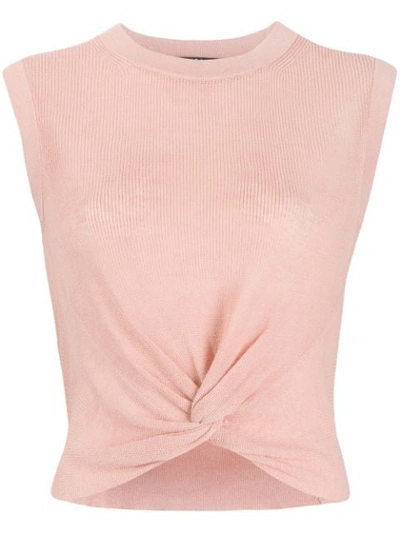 Veronica Beard Twist Front Top In Pink