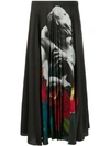 Valentino X Undercover Print Pleated Skirt In Black