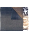 Begg & Co Striped Cashmere Scarf In Blue