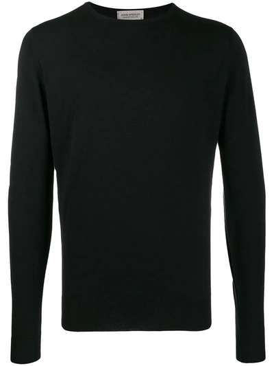 John Smedley Lundy Pullover Crew Neck Long Sleeve In Black