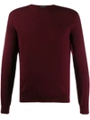 Zanone Knit Roll Neck Sweater In Red
