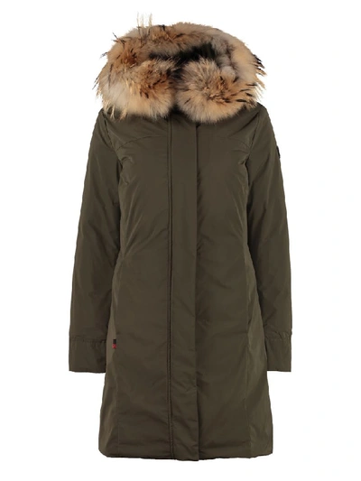Woolrich Luxury Boulder Parka With Fur Trimmed Hood In Green