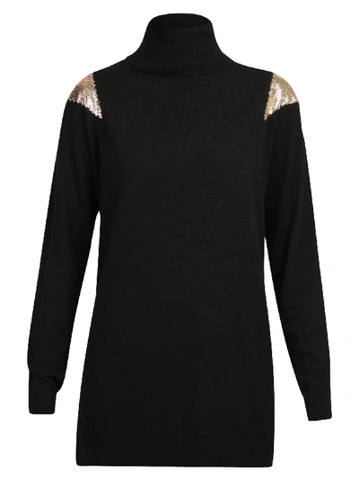 Pinko Embellished Sweater In Black