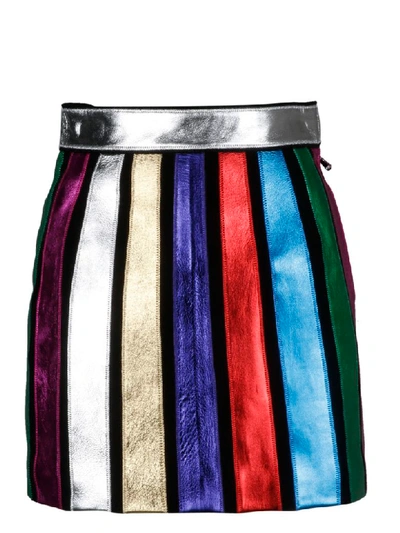 Attico Multicolor Leather Skirt
