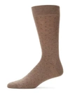 Marcoliani Men's Pin-dot Pima Cotton Socks In Cappuccino