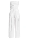 Rachel Comey Women's Tristan Strapless Pleated Jumpsuit In White