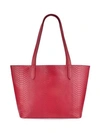 Gigi New York Tori Snakeskin-embossed Leather Tote In Cranberry