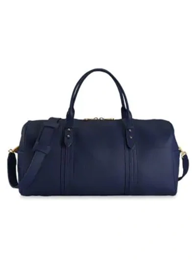 Gigi New York Henley Leather Duffle Weekender Bag In Blue