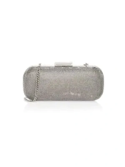 Whiting & Davis Cairo Metal Mesh Minaudi Re In Pewter