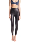 Commando Faux Leather Animal Print Legging In Moss Snake