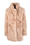 Apparis Marie Faux Fur Mid-length Coat In Beige