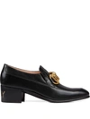 GUCCI GUCCI WOMEN'S BLACK LEATHER LOAFERS,588960D3V001000 36.5