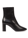 SAINT LAURENT LOU BLACK SMOOTH LEATHER ANKLE BOOTS,529350 0RRVV1000