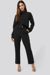 NA-KD CLASSIC TAILORED CROPPED SUIT trousers - BLACK