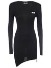 Gcds Logo Print Fitted Mini Dress In Nero