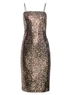 MILLY WOMEN'S KAIA LEOPARD SEQUIN MIDI SHEATH DRESS,0400011824720