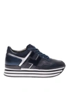 HOGAN H483 BLUE LEATHER SNEAKERS
