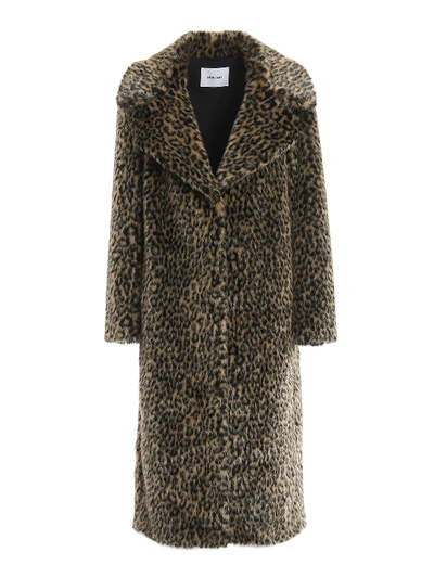 Dondup Leo Print Eco Fur Coat In Animal Print