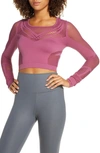 Alo Yoga Siren Long Sleeve Crop Top In Dragon Fruit