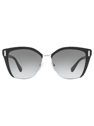 Prada Square Mirrored Acetate Sunglasses In Grey