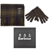 BARBOUR LAMBSWOOL SCARF AND GLOVES GIFT SET GREEN,125209
