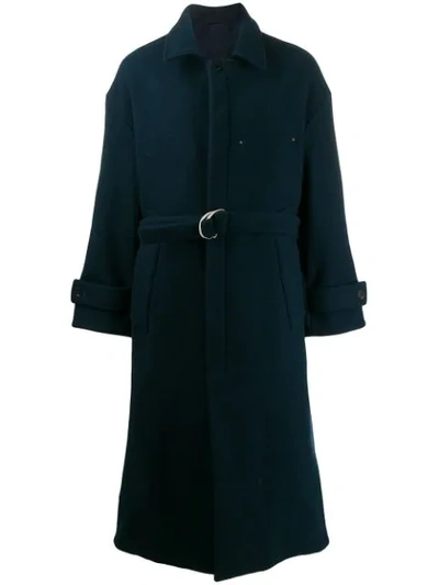 Etudes Studio Etudes Blue Wool Cover Coat In Teal