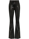 WE11 DONE PYTHON-EMBOSSED FAUX LEATHER FLARED TROUSERS