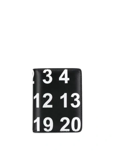 Maison Margiela Number Print Card Holder In Black