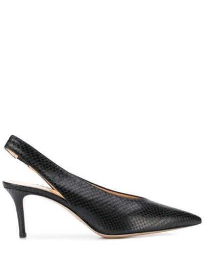 Leqarant Lupin Textured Leather Pumps In Black