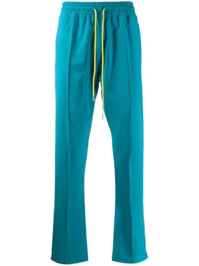 Just Don Tech Track Trousers W/ Side Zip & Bands In Blue