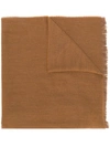 Altea Frayed Edge Scarf In Brown