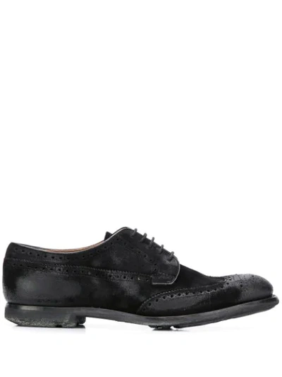 Church's Distressed Oxford-style Brogues In Black