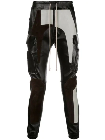Rick Owens Coulour Block Trousers In Black