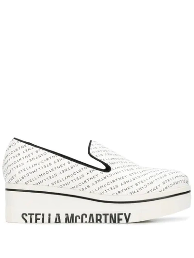 Stella Mccartney Slip-on Logo Platform Sneakers In White
