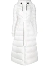 Mackage Long Belted Puffer Jacket In White