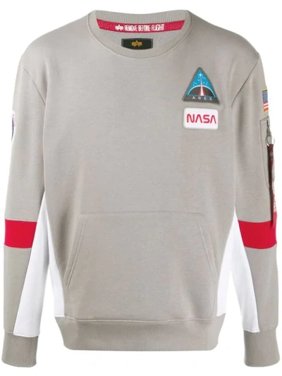 Alpha Industries Space Camp Sweatshirt In 31 Silver
