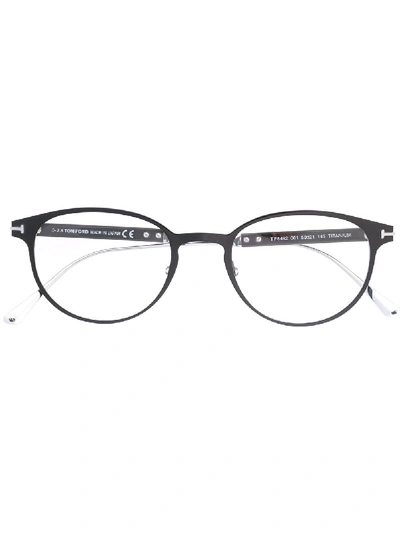 Tom Ford Round Frames Glasses In 黑色